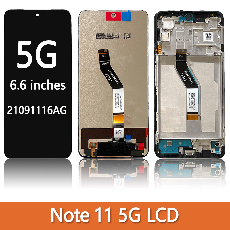 NumÃ©riseur d'Ã©cran tactile d'affichage Ã  cristaux liquides pour Xiaomi Redmi Note 11, Ã©cran 5G, 100% testÃ©, 2201117TG, 21091116AC n° 2