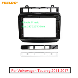 FEELDO – adaptateur de cadre Audio Fascia pour Volkswagen Touareg 11-17, grand écran 9 pouces, Kit de montage de panneau de tableau de bord 2din