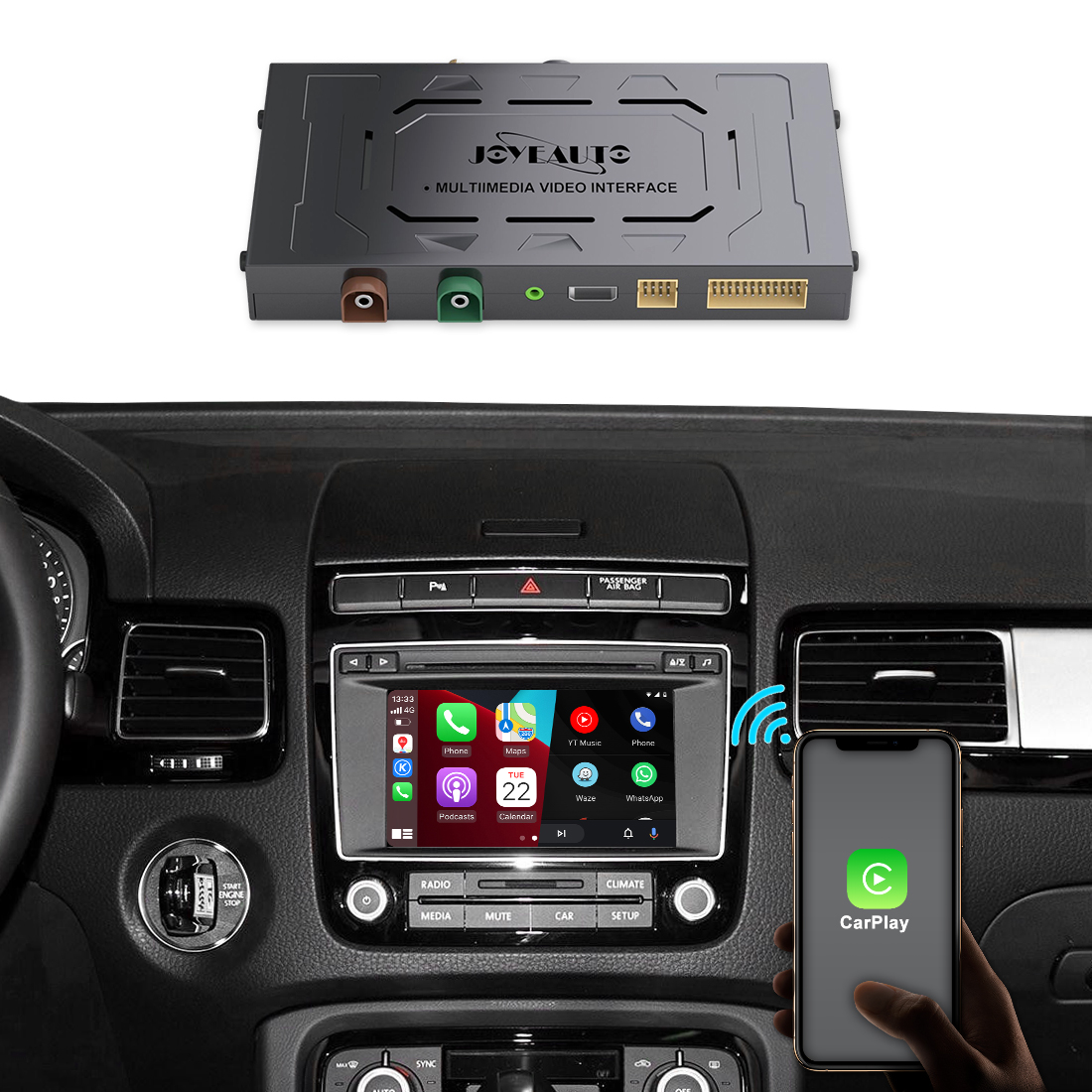 JoyeAuto-Adaptateur Apple CarPlay sans fil pour Volkswagen Touareg, interface de lecture de voiture, mise à niveau automatique Android, 6.5 , RCD550, 2010-2017 n° 5