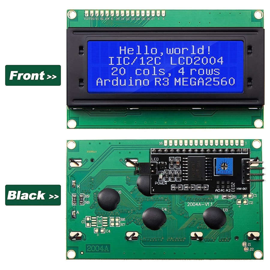 Hosp2004 + I2C LCD Display Tech, 20x4, rick, 2004A, HD44780, IIC, I2C, Adaptateur petsÃ©rie, Ã‰cran bleu et vert pour Ardu37 n° 3