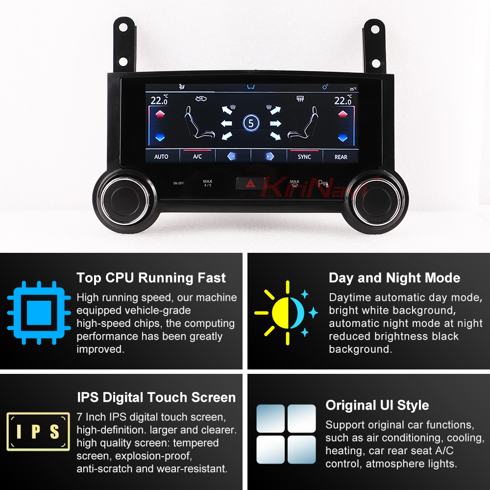 Ã‰cran tactile LCD de climatisation pour Volkswagen Touareg, lecteur de limitation d'autoradio, panneau AC, IPS, 7 pouces, 2013, 2010 n° 6