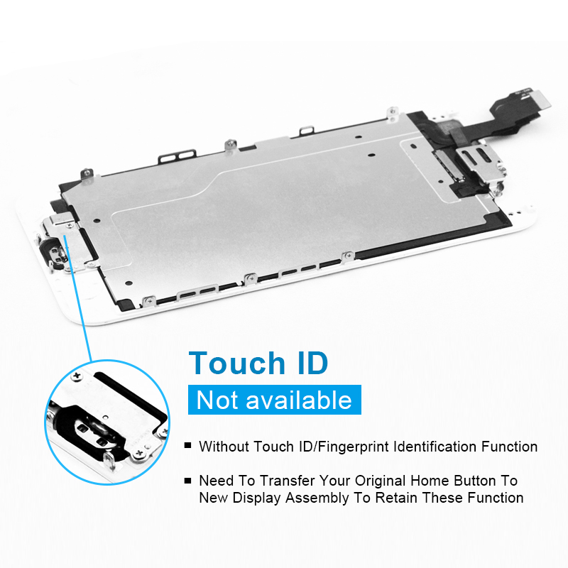 Ensemble complet d'Ã©cran LCD pour iPhone 6, A1549, A1586, A1589, assemblage de HÃ©bergements eur tactile, camÃ©ra avant, bouton d'accueil, invitation, 4.7 pouces n° 5