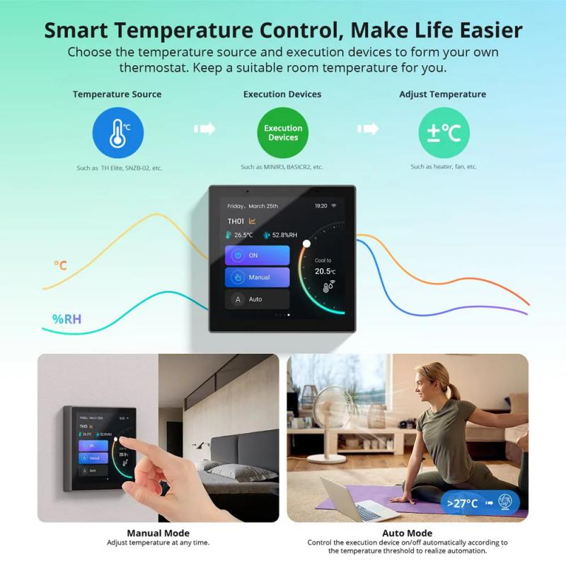 SONOFF-Panneau de commande pour maison intelligente NSPanel86PB, multi-touch, Wifi, Ã©cran ThermoandreLCD, scÃ¨ne intelligente, interrupteur mural pour Google Home n° 5