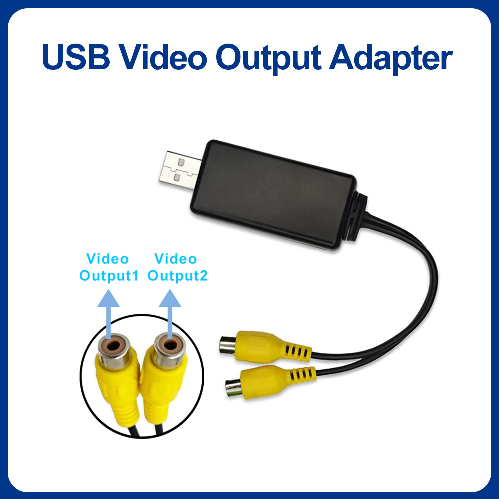 Câble de sortie vidéo USB Android, sortie de ligne RCA, sortie AV pour autoradio, limitation, lecteur, toit, sauna, écran de repos, HD, adaptateur USB vers RCA n° 1