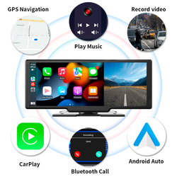 CamÃ©ra de tableau de bord de voiture sans fil, CarPlay, Android Auto, double camÃ©ra, conception DVR, carte Prada, enregistreur de conduite, Ã©cran 10 pouces small picture n° 2