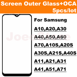 Ã‰cran tactile LCD avant avec OCA, panneau extÃ©rieur en verre pour Samsung A10, A20, A30, A40, A50, A70, A10S, A20S, A30S, A21, A31, A51, A71, 5 piÃ¨ces