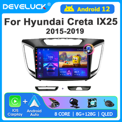 Autoradio Android 12 avec Navigation GPS et Ã‰cran PartagÃ©, Lecteur VidÃ©o, 4G, 2 Din, 10.1 Pouces, Limitation, Carplay, pour Hyundai Creta feast 25, 2015-2021 small picture n° 1