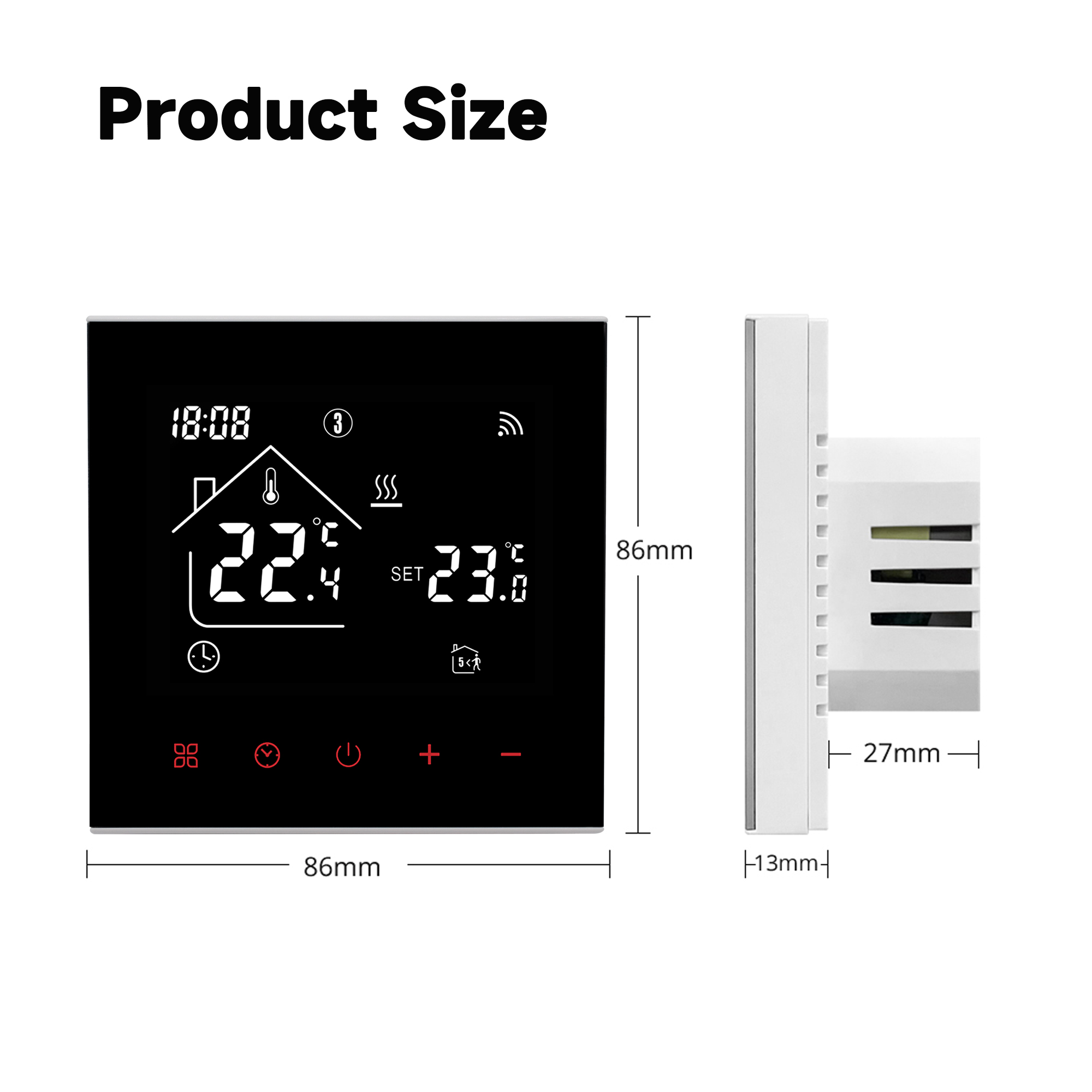 Tuya-Thermostat Intelligent avec Ã‰cran Tactile LCD, pour Chauffage Ã‰lectrique au Sol, Eau/Gaz, Microphone, TÃ©lÃ©commande de TempÃ©rature n° 6