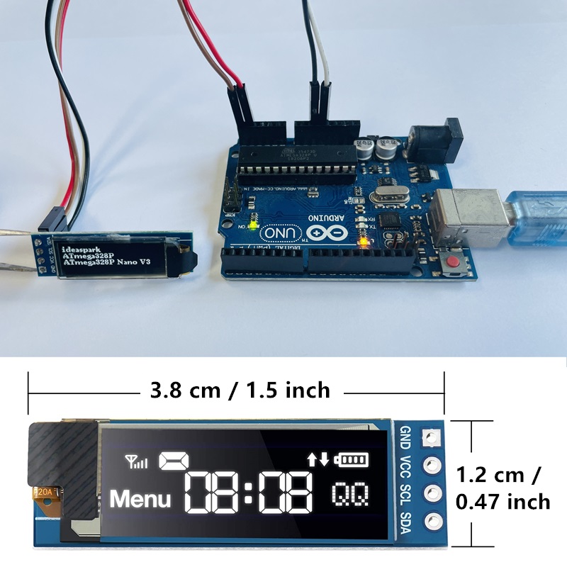 Ã‰cran OLED de 0.96 Pouces SSD1306 I2C IIC Ã©ventuelles I Serial ogeneX64 LCD 4 Broches, Bleu Jaune Blanc pour Ardu37( Broches SoudÃ©es) n° 6