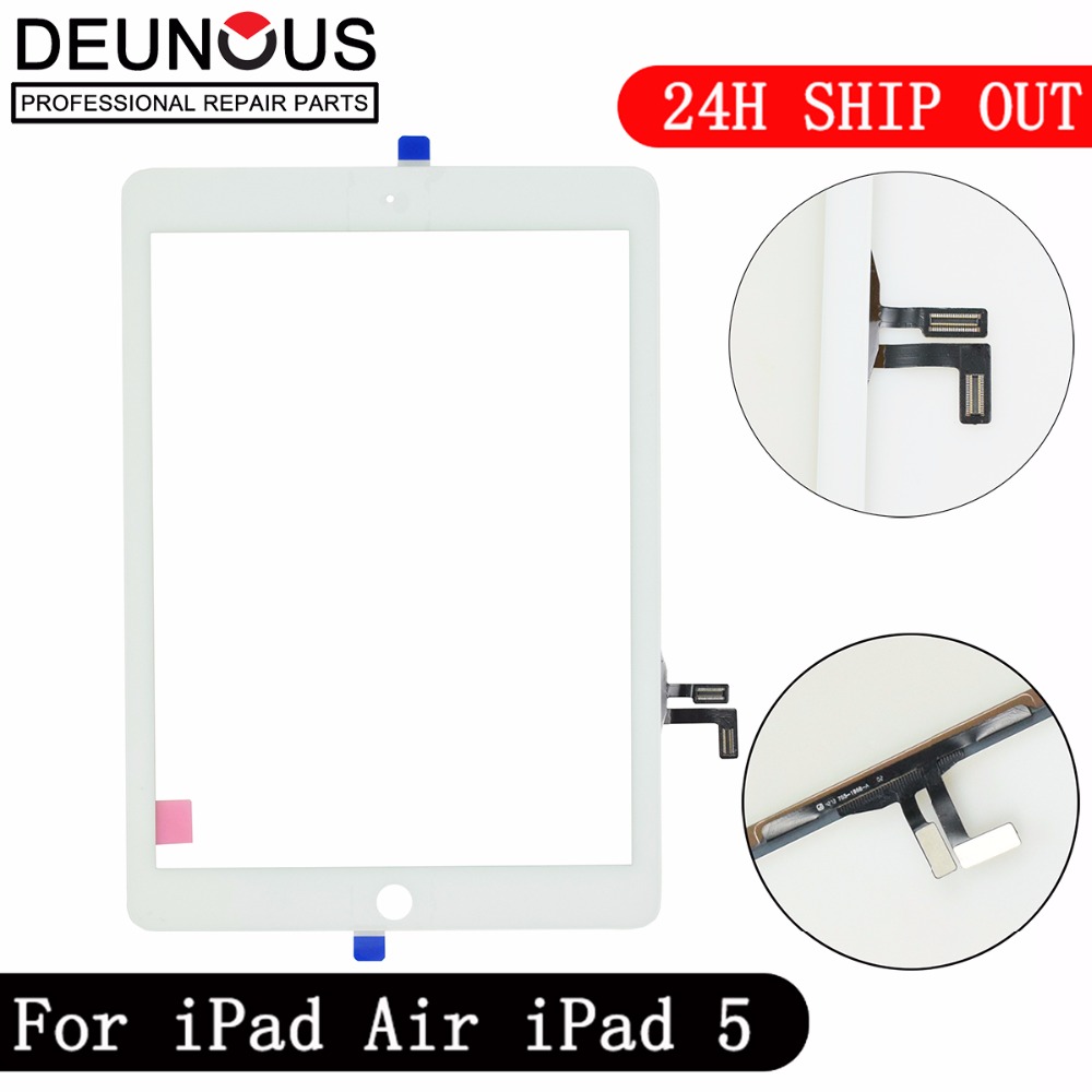 Ã‰cran tactile de remplacement pour iPad Air 1, sans bouton d'accueil, en verre avant, pour modÃ¨les 5, A1474, A1475, A1476 n° 1