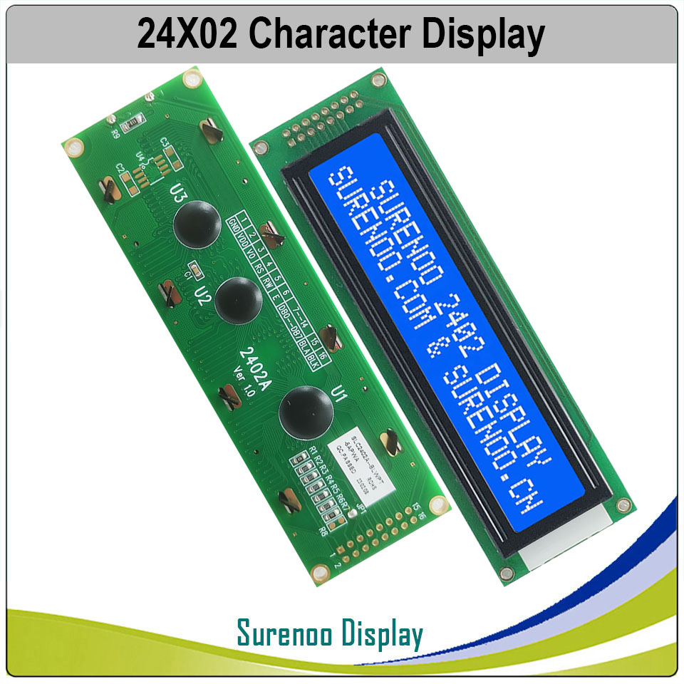 Surenoo-Ã‰cran LCD avec rÃ©troÃ©clairage LED, Ã©cran LCM, bleu, jaune, vert, 24x2, 242 Rick Tech, 2402 n° 3