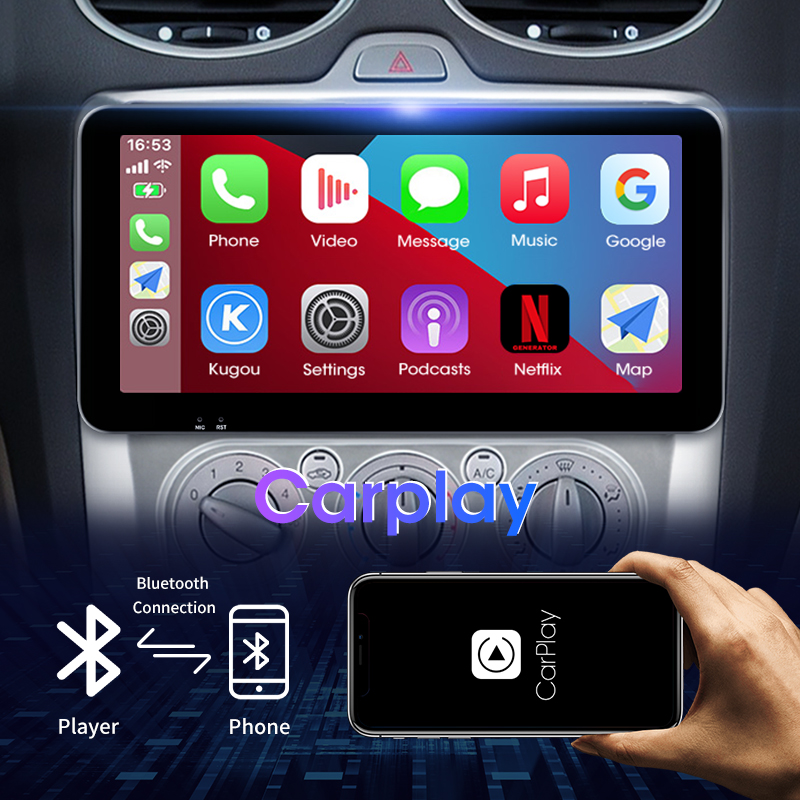 Lecteur vidÃ©o de limitation d'autoradio pour Ford Focus, Carplay stÃ©rÃ©o automatique, Ã©cran QLED, Android 11, 10.33 pouces, 2 Din, 2, 3, Mk2, Mk3, 2004 - 2011 n° 2