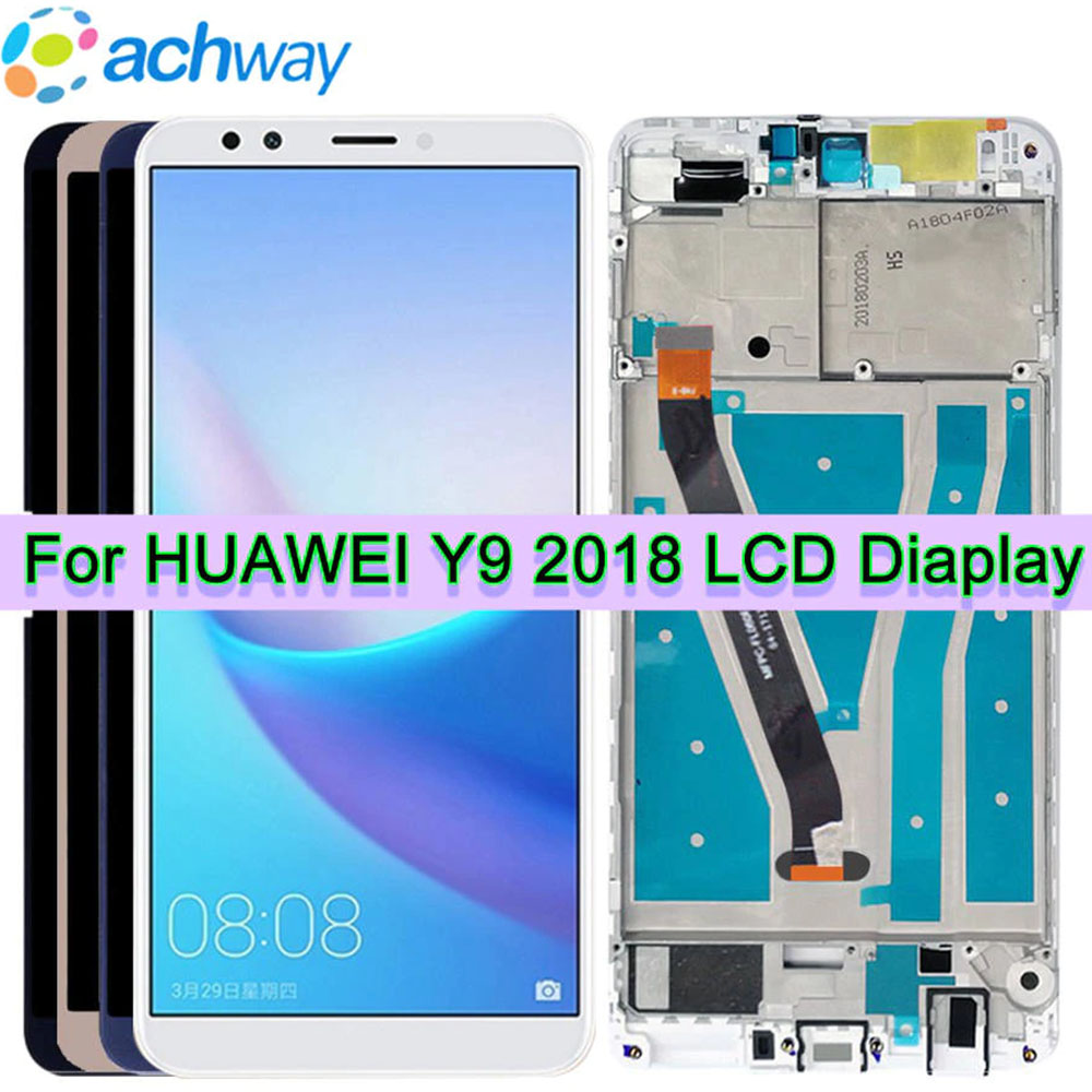 Ã‰cran testÃ© pour Huawei Y9 2018 LCD Ã©cran tactile HÃ©bergements eur assemblÃ©e avec cadre pour Huawei Y9 2018 affichage FLA-LX1 LCD n° 1