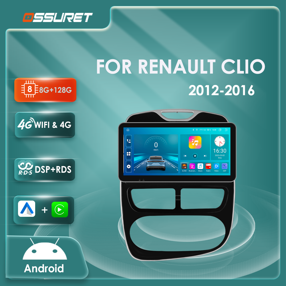 Autoradio Android OCTA Core 7862, Carplay, Lecteur VidÃ©o, 4G, DSP, GPS, StÃ©rÃ©o, Limitation, pour Voiture Renault Clio 4 (2012, 2013, 2014, 2015, 2016) n° 1