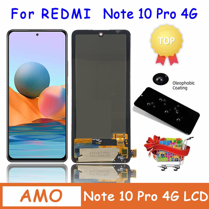 Ã‰cran tactile LCD avec cadre pour Xiaomi, remplacement d'affichage, Redmi Note 10 Pro, M210, verrerie 6G, 6.67 pouces, original n° 1