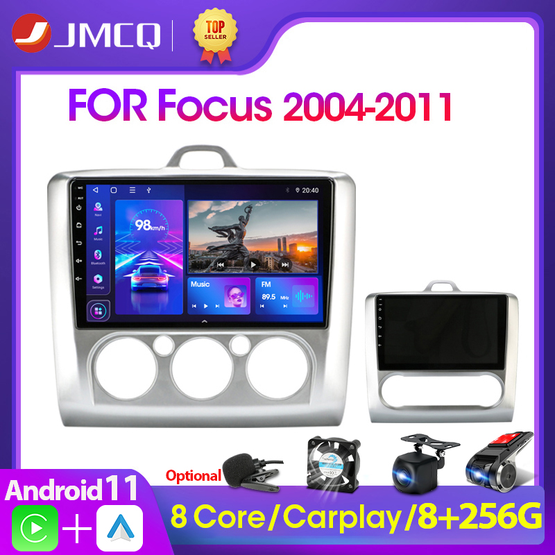 JMCQ-Autoradio 9 , Android 11, Navigation GPS, 4G, WiFi, 2 DIN, UnitÃ© Centrale, Lecteur de Limitation, pour Voiture Ford Focus Exi, AT 2004-2011 n° 1