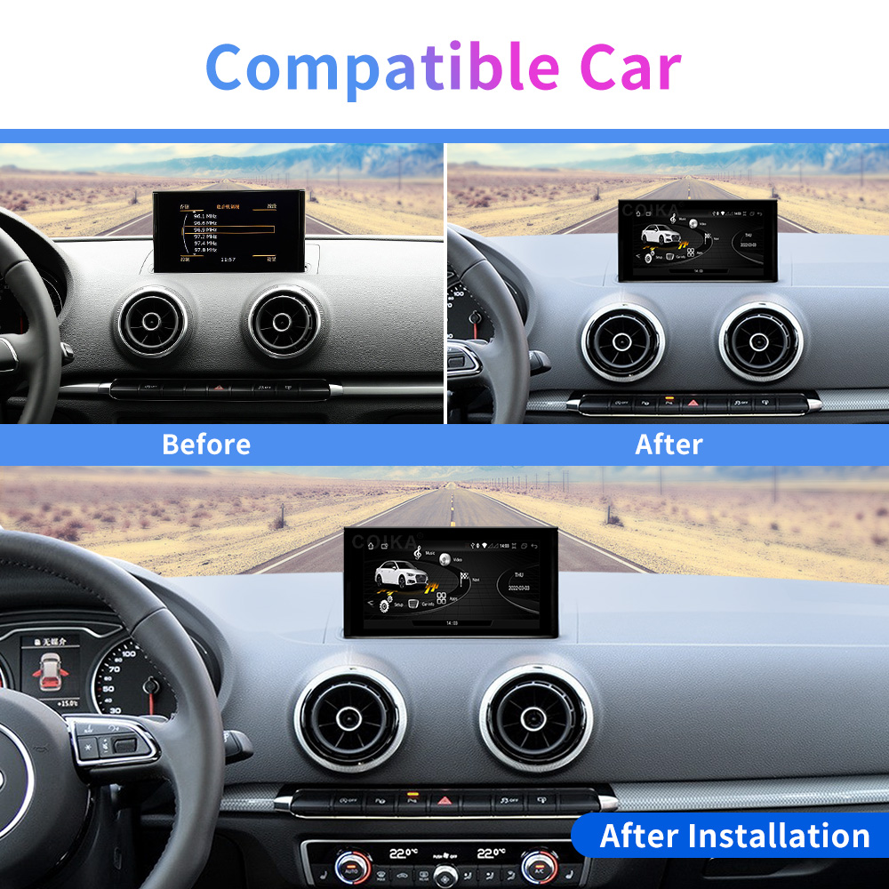 Autoradio Android 12 avec Ã‰cran Tactile de 7 Pouces, StÃ©rÃ©o, Navigation GPS, WIFI, BT, Sans Fil, Carplay, Limitation 8 CÅ“urs, pour Voiture Audi A3 (2013-2018) n° 2