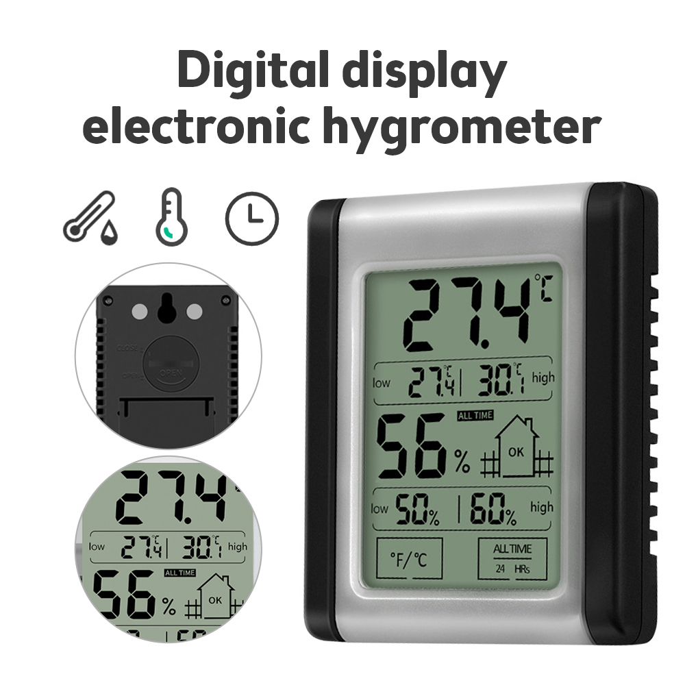 ThermomÃ¨tre et hygromÃ¨tre numÃ©rique Ã  Ã©cran tactile LCD, capteur de tempÃ©rature et humiditÃ© d'intÃ©rieur, pratique, Instrument de mesure n° 1