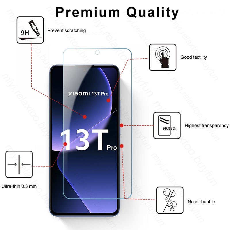 Film de protection d'Ã©cran en verre trempÃ© pour Xiaomi Mi 13 T Pro, 5G, couverture complÃ¨te, 3 piÃ¨ces n° 4