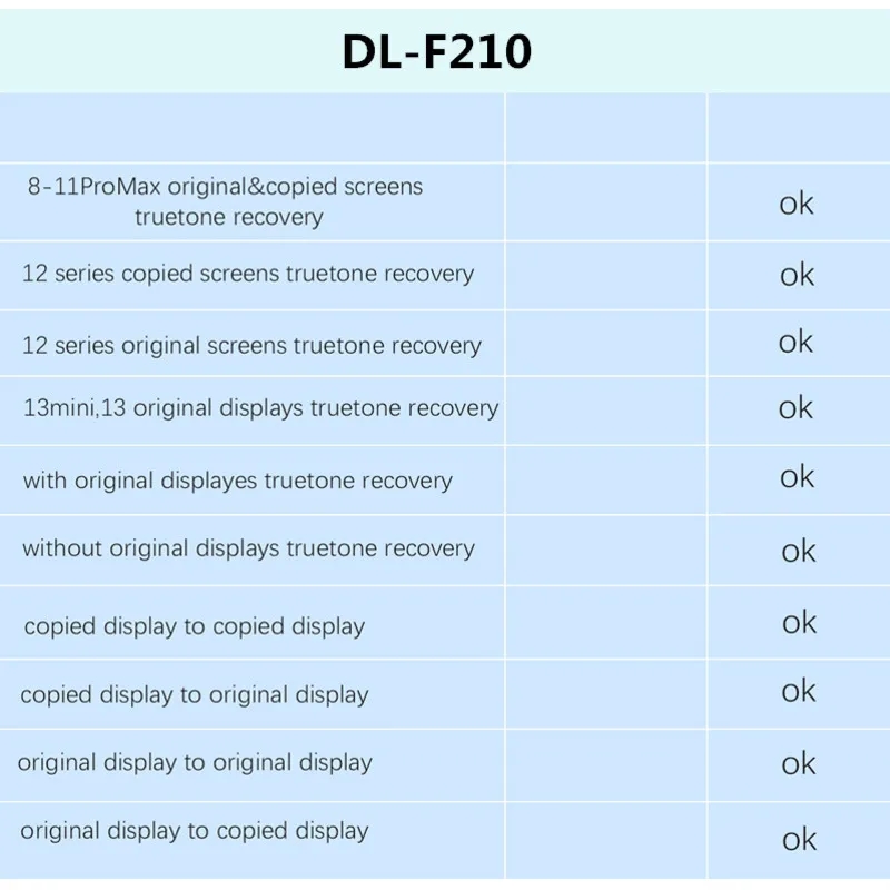 Programmeur de rÃ©cupÃ©ration True Tone DL F210, pas besoin d'Ã©cran d'origine pour iPhone 8 ~ 13/mini XS 11/12 14 LCD, outils d'affichage de copie d'origine n° 6