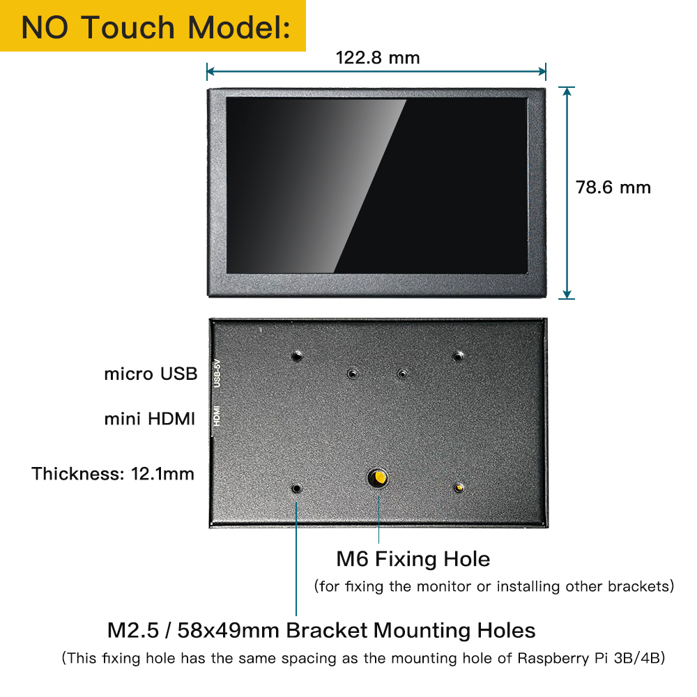 Mini Ã‰cran Tactile LCD IPS Portable de 5 Pouces, Puzzles Ã  5 Points, Panneau de 800x480, Full HD, HDMI, Moniteur de Jeu, Affichage PC n° 6