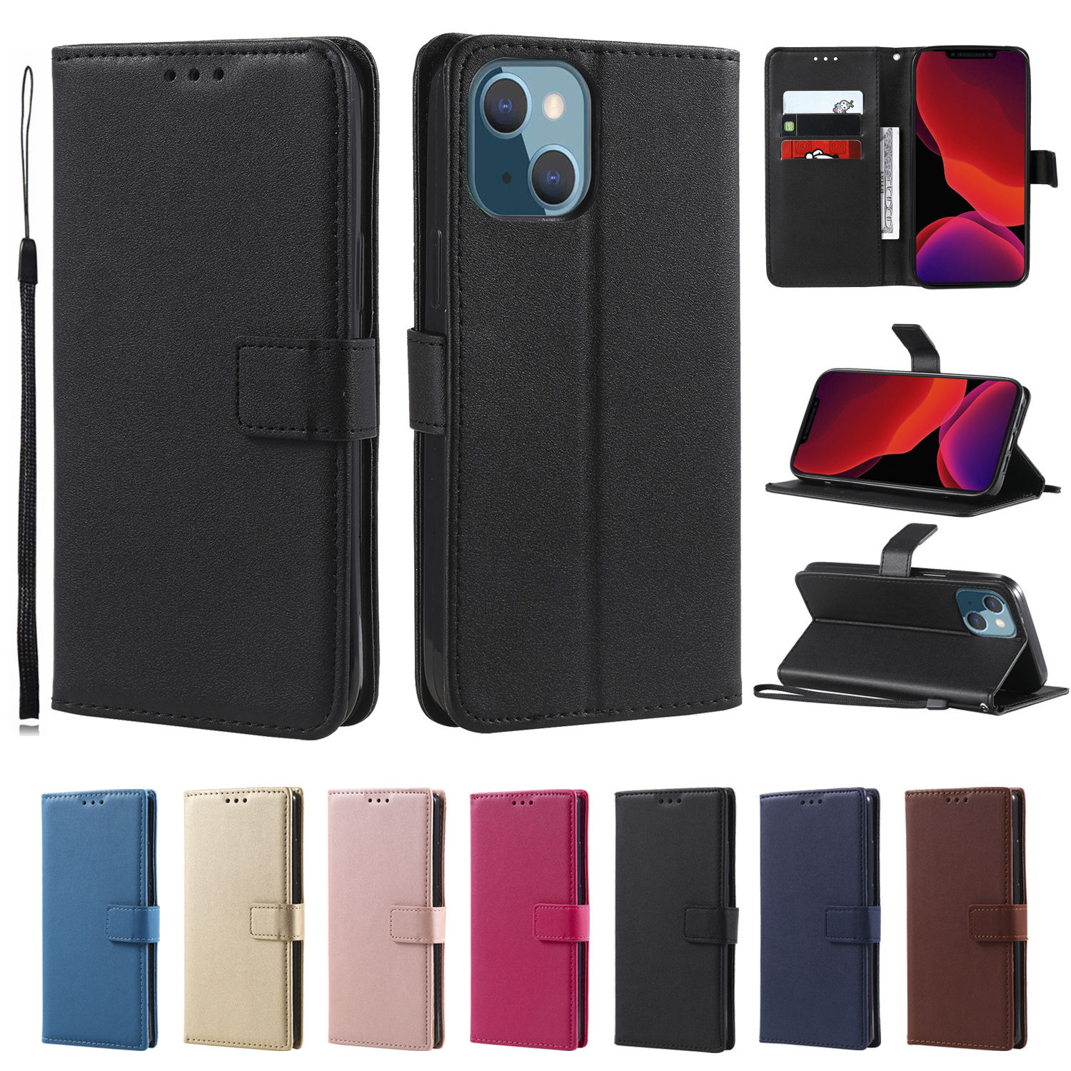 Coque portefeuille Ã  rabat en cuir, Ã©tui de protection pour Huawei P7 P8 P9 P10 P20 P30 P40 Lite Pro 2017 mini P Smart 2019 2020 Nova 3i 3E n° 3