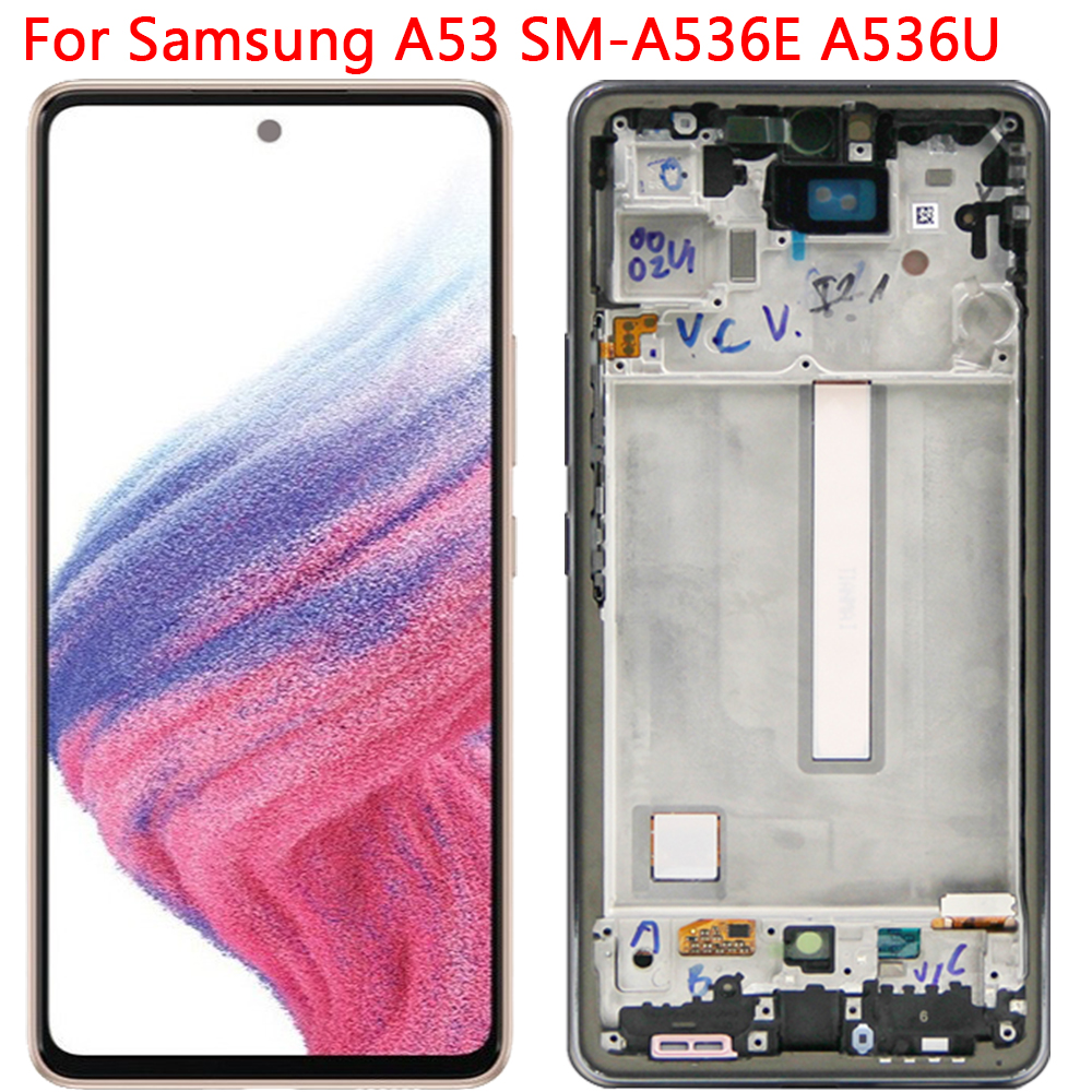 NumÃ©riseur d'Ã©cran tactile d'affichage Ã  cristaux liquides de SM-A536E d'origine pour le Samsung Galaxy A53 A536B A536U avec des piÃ¨ces d'assemblage de cadre 6.5 n° 1