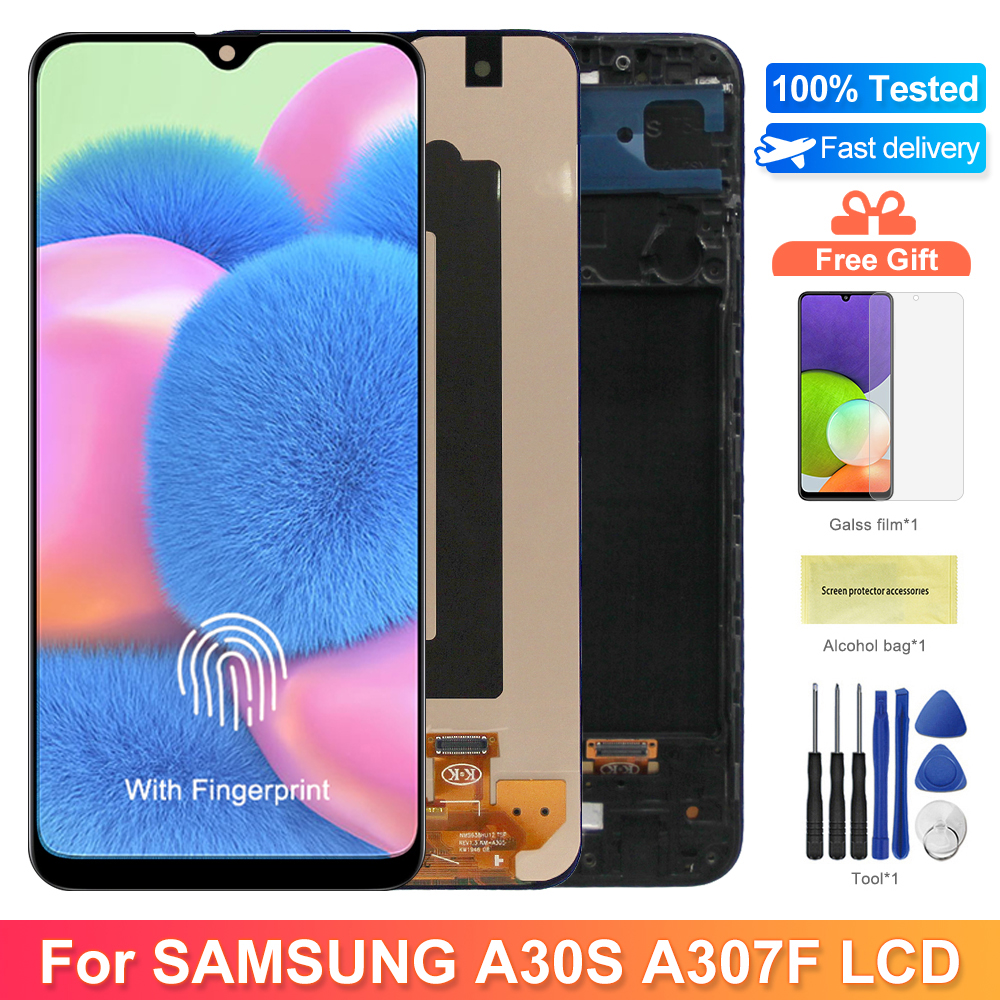 Ã‰cran tactile LCD Super AMOLED avec cadre, pour Samsung Galaxy A30S A307 A307F A307JoyA307G A307YN n° 1