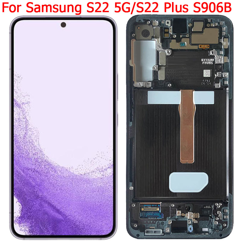 Écran tactile LCD avec châssis, pour Samsung Galaxy S22 Plus S22 + S901B S906B/DS S906U, original n° 1