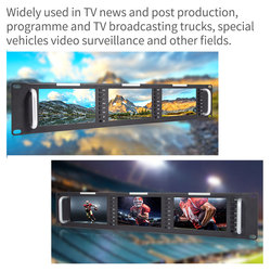 Feelworld T51-H Triple 5 pouces 2RU LePackage poids HDMI Broadcast Moniteur LCD TFT 800x400 HDMI AV T1 Mount Moniteur pour Broadcastin