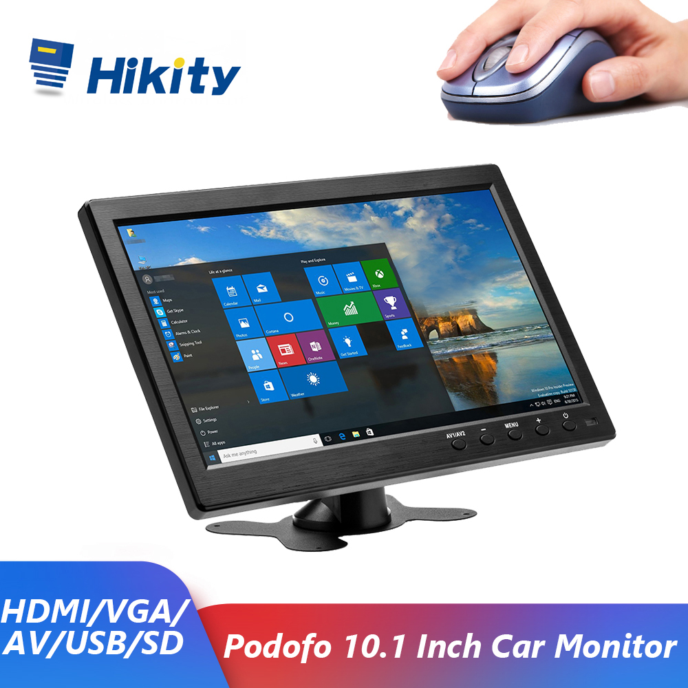 Hikity-Moniteur de voiture avec HDMI et VGA, 10.1 pouces, pour tÃ©lÃ©vision et ordinateur, Ã©cran LCD pour documents, camÃ©ra de recul et systÃ¨me de sÃ©curitÃ© domestique n° 1