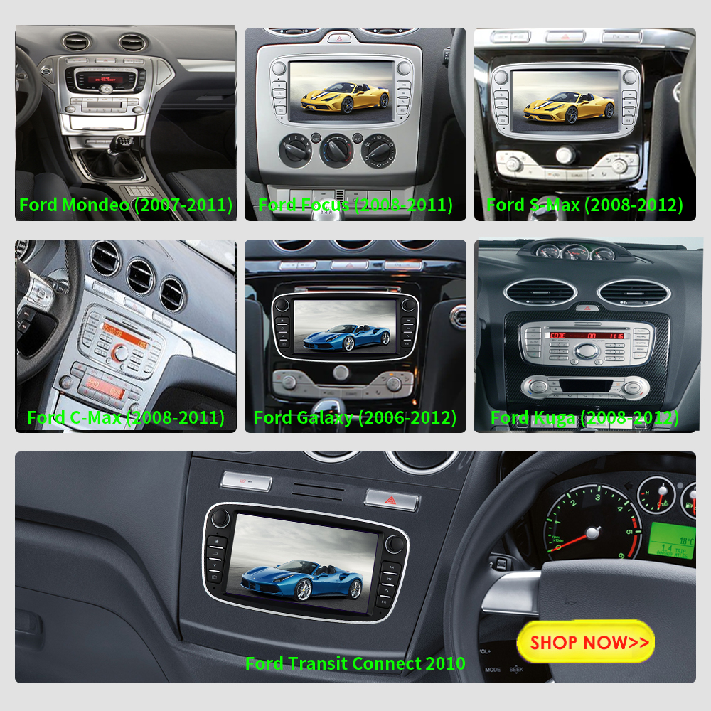 Autoradio multimÃ©dia Android, WIFI, son stÃ©rÃ©o, pour voiture Ford Focus 2, Mondeo S MAX C, Mondeo Galaxy Transit Connect 2010, Kuga n° 3