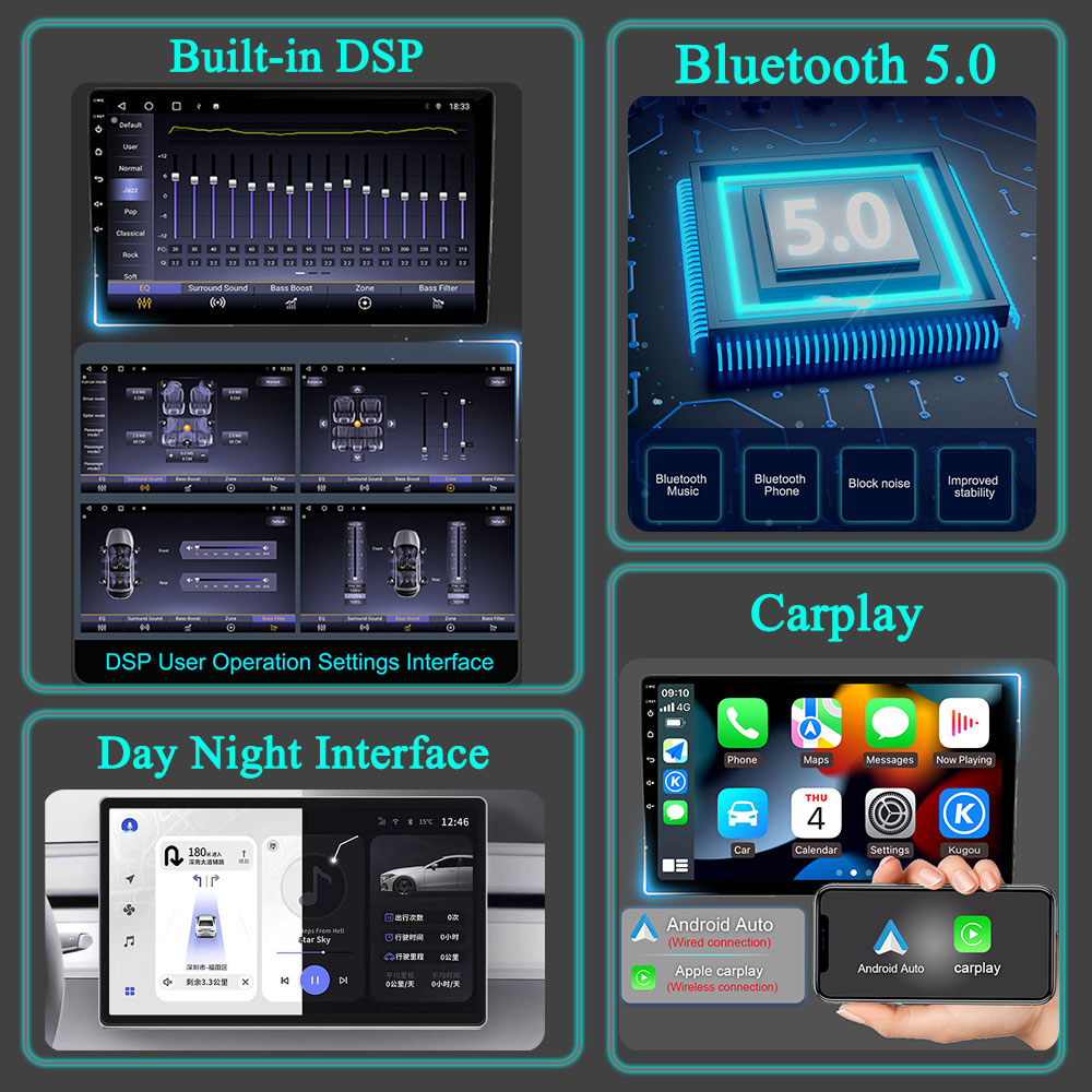 Autoradio Android 13, Navigation GPS, Lecteur VidÃ©o, StÃ©rÃ©o, Ã‰cran de Moniteur, Limitation, TV, Voiture, Toyota Camry 6, XV 40, 50, 2006 - 2011 n° 3