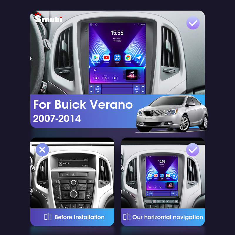 Srnubi-Autoradio Android 2 Din pour Opel Cascada Astra J Buick Excelle 2009-2015, Lecteur de Limitation, Navigation Carplay, Auto Stereo n° 2
