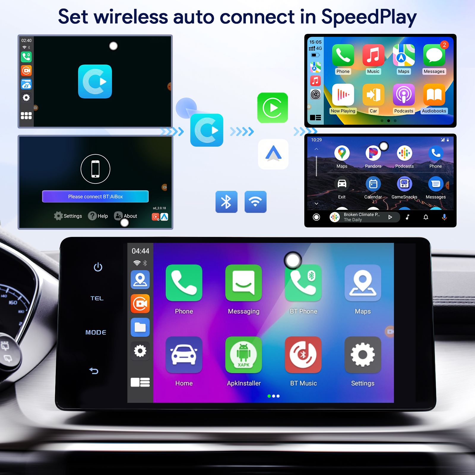 Binize-CarPlay Ai Box, Android 13.0, Auto sans fil, Qualcomm 6125, 8 cÅ“urs, 8 Go + 128 Go, Netflix, promettant la persÃ©vÃ©rance 4G, GPS n° 2