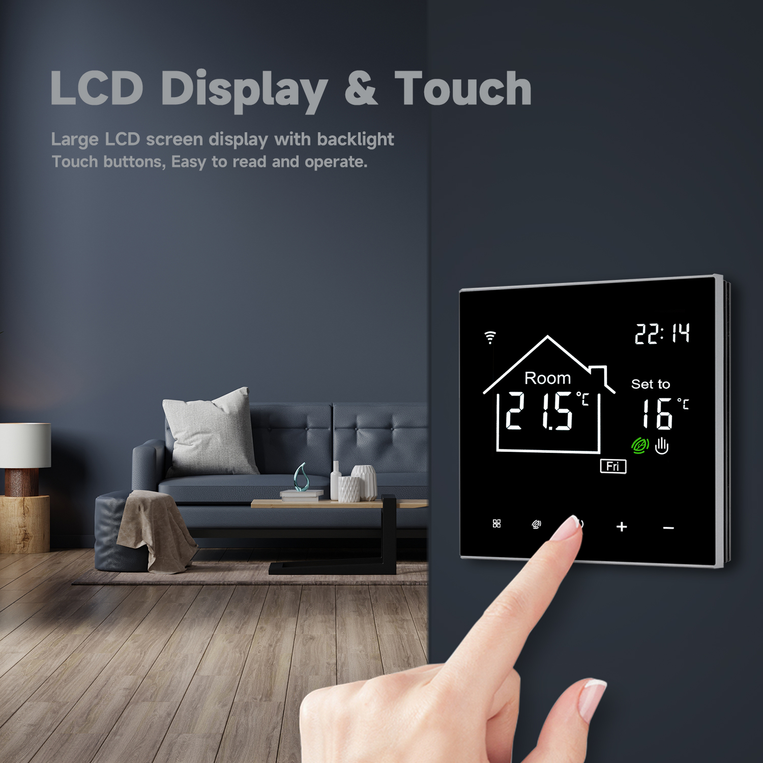 Tuya â€“ Thermostat Intelligent, avec Ã‰cran Tactile LCD, WiFi, TÃ©lÃ©commande, de TempÃ©rature pour Chauffage Ã‰lectrique au Sol, ChaudiÃ¨re Ã  Eau/Gaz n° 3