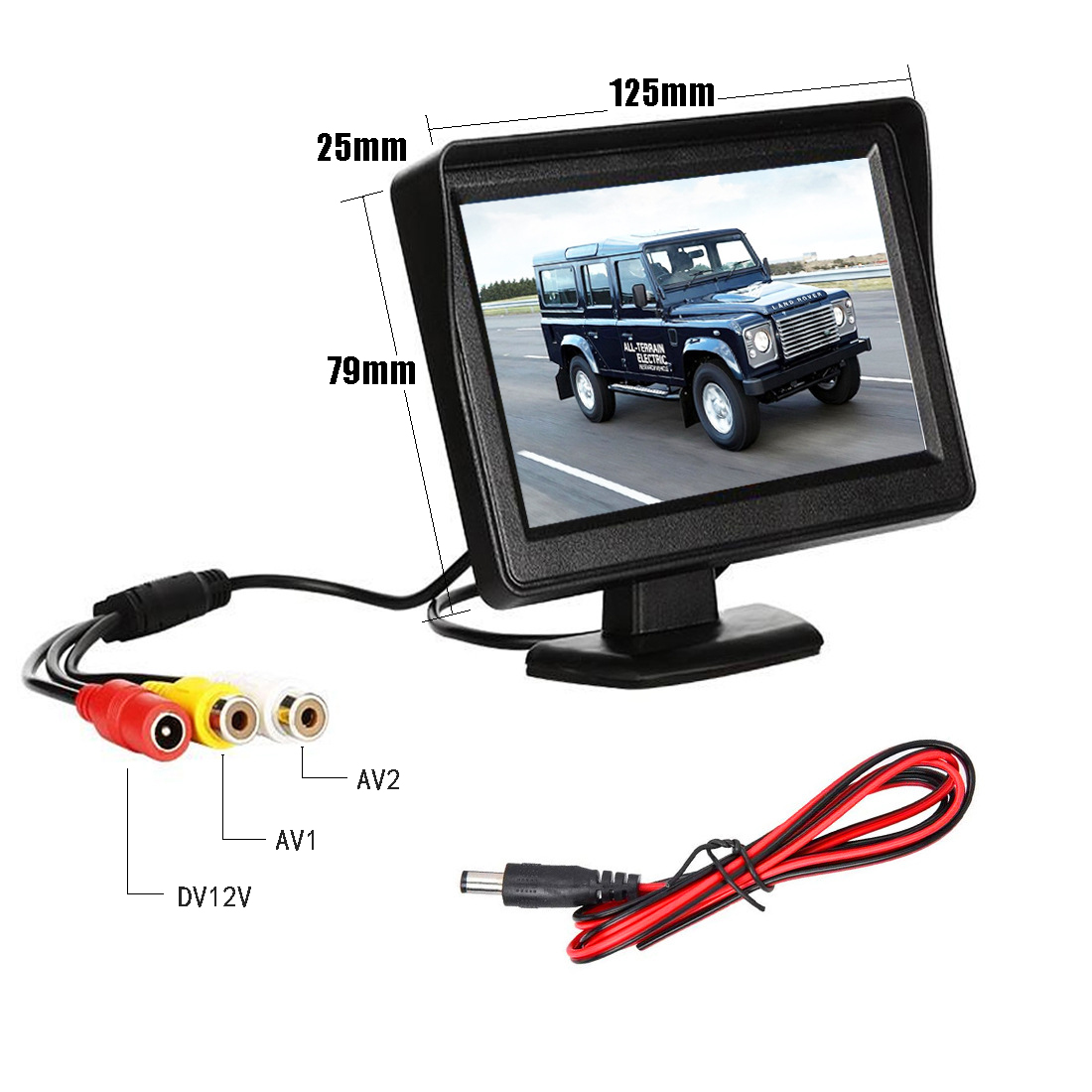 Moniteur de recul de voiture avec camÃ©ra, Ã©cran d'affichage d'image, 4.3 pixels, 9-36V, CVBS PAL, NTSC Universal, AV TFT LCD, 480 pouces n° 6