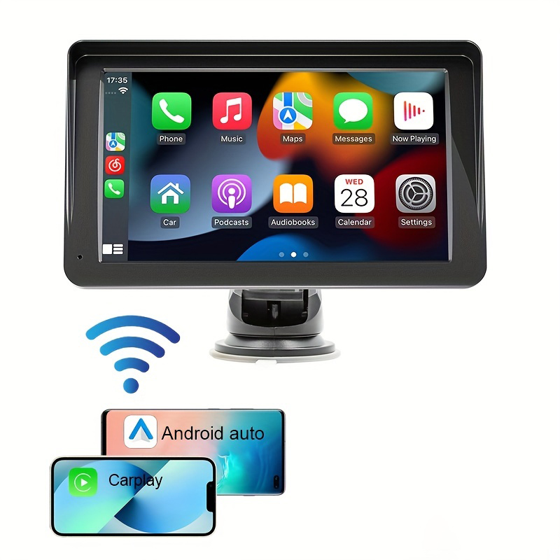 StÃ©rÃ©o de voiture portable sans fil avec Ã©cran tactile IPS7 , CarPlay, Android Auto, lecteur Ã  limitation automatique, Mirror Link, Siri, BT, Navi n° 4