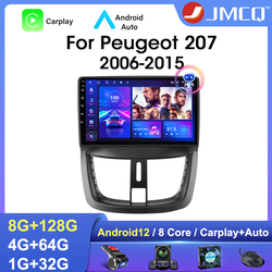 JMCQ-Autoradio Android 12, Navigation GPS, 4G, Carplay, Stéréo, Lecteur Vidéo, 2 Din, pour Voiture KIT 207 CC 207CC (2006-2015)
