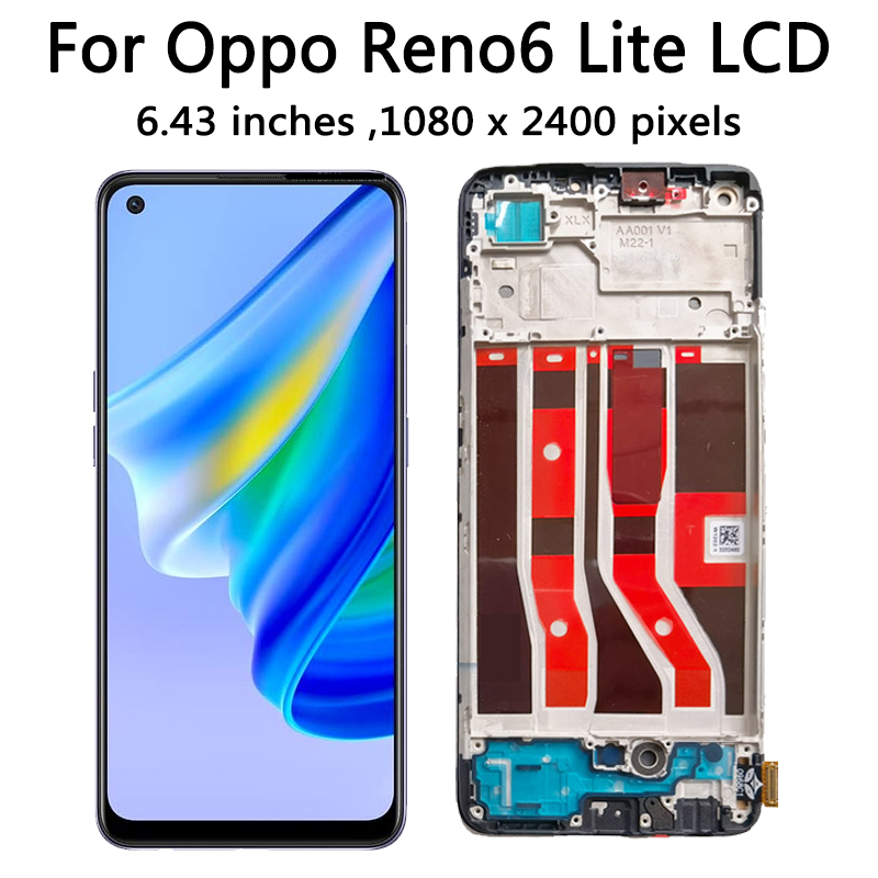 Ensemble Ã©cran tactile LCD AMOLED, 6.43 pouces, pour Oppo Reno6 Lite 6 Lite CPH2365, original n° 3