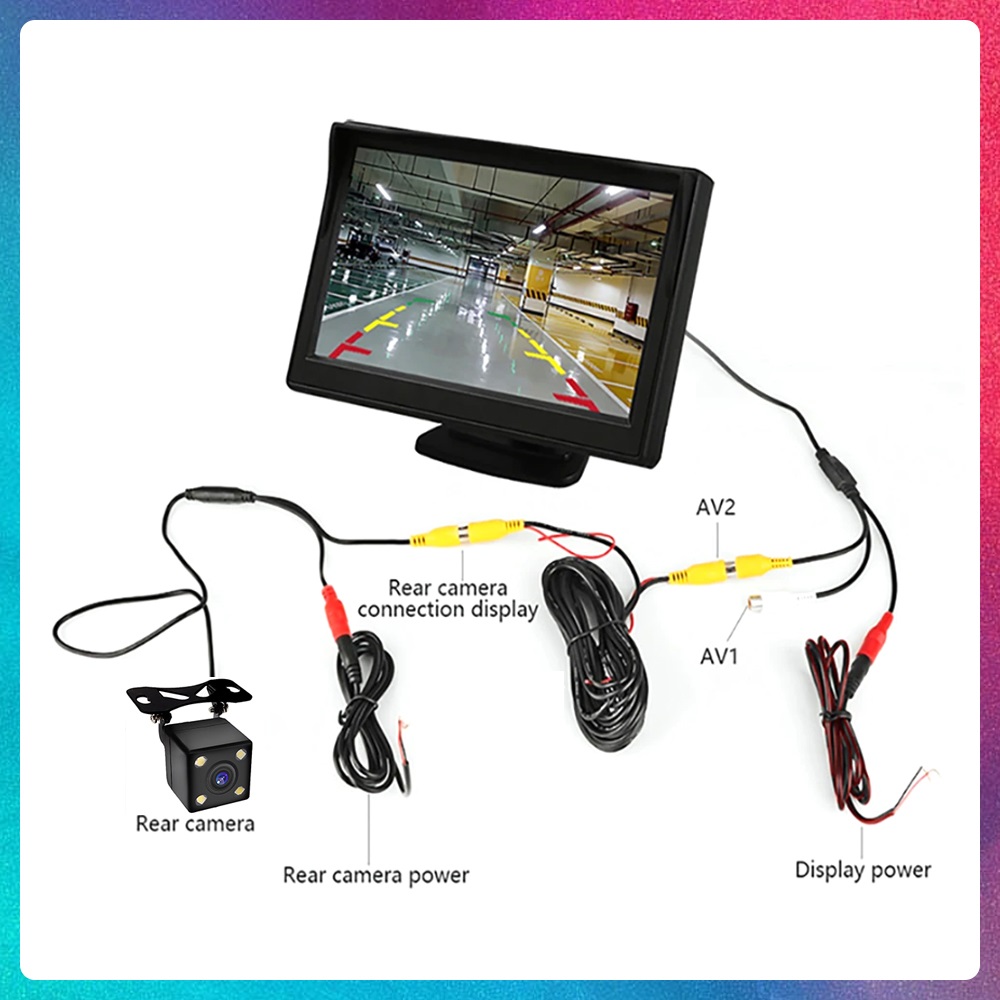 Ã‰cran LCD TFT sans fil pour voiture, 4.3 , camÃ©ra de recul, vue arriÃ¨re HD, camÃ©ra de recul, Ã©cran TV, Wi-Fi, style de voiture n° 3