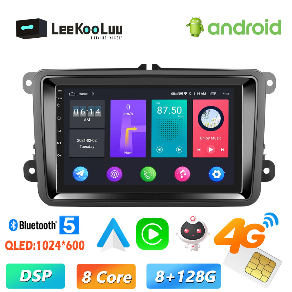 LeeKooLuu-Autoradio Android 11, 2 Din, StÃ©rÃ©o, Lecteur de Limitation GPS, pour VW Passat Golf MK5 MK6 Jetta T5 EOS POLO Touran Seat n° 1