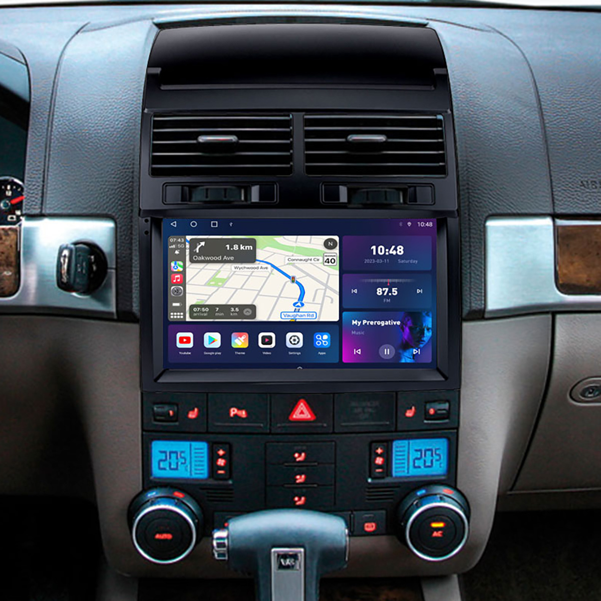 Autoradio Android avec GPS et Lecteur StÃ©rÃ©o pour Voiture, Carplay pour Volkswagen Vw Touareg 7l 2002 2003 2004 2005 2006 2007 2008 2009, TS10 n° 1