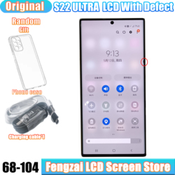 Numériseur d'écran tactile LCD avec ligne, écran d'origine pour Samsung Galaxy S22 Ultra 5G, S908, S908B, S908U