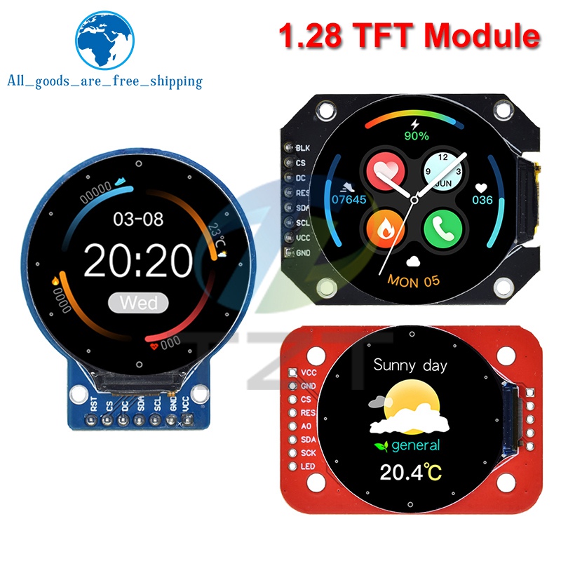 Ã‰cran TFT LCD rond pour Ardu37, technologie RVB, pilote GC9A01, 4 fils, interface Ã©ventuelles I, 1.28x240 PCB, 240 pouces, 240x240 n° 3