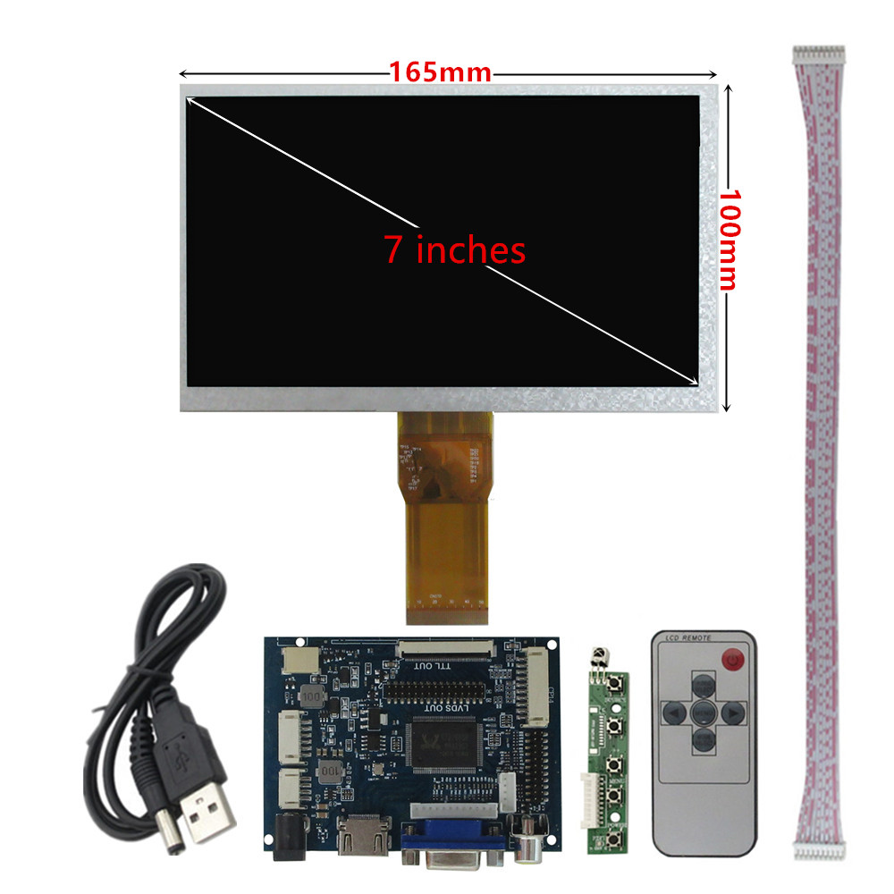 Moniteur Ã  Ã©cran LCD de 7 pouces, carte de commande de pilote 2AV Compatible HDMI VGA pour Raspberry Pi Banana/Orange Pi Mini ordinateur n° 1