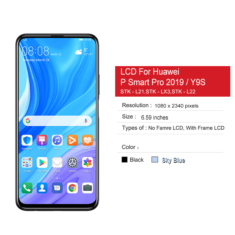 Ã‰cran tactile LCD pour Huawei P Smart Pro 6.59, Ã©cran d'origine 2019 pour Huawei Y9s STK-L21 L22 LX3 n° 2