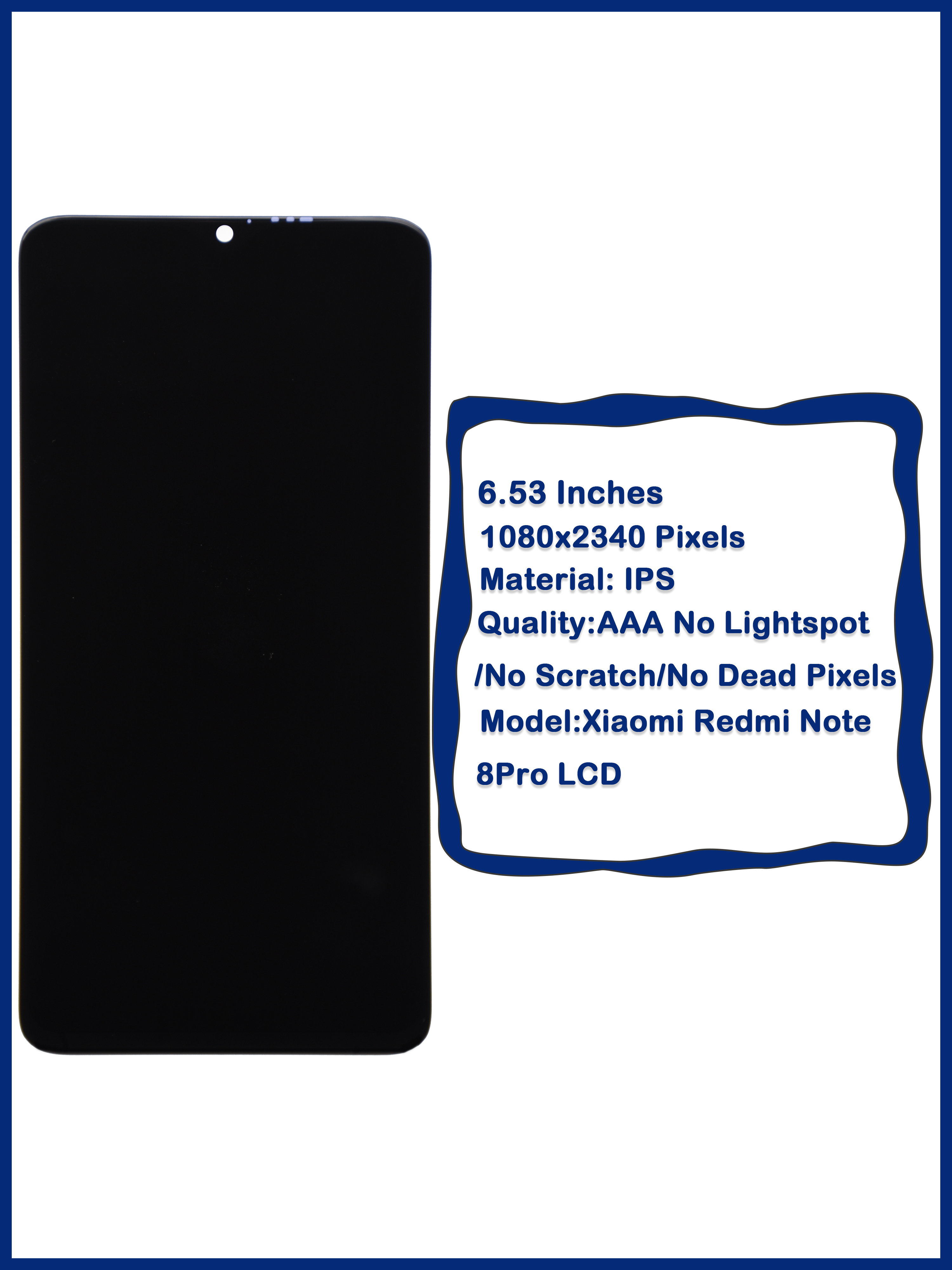 Ensemble Ã©cran tactile LCD avec chÃ¢ssis, 6.53 pouces, pour Xiaomi Redmi Note 8 Pro, original n° 5