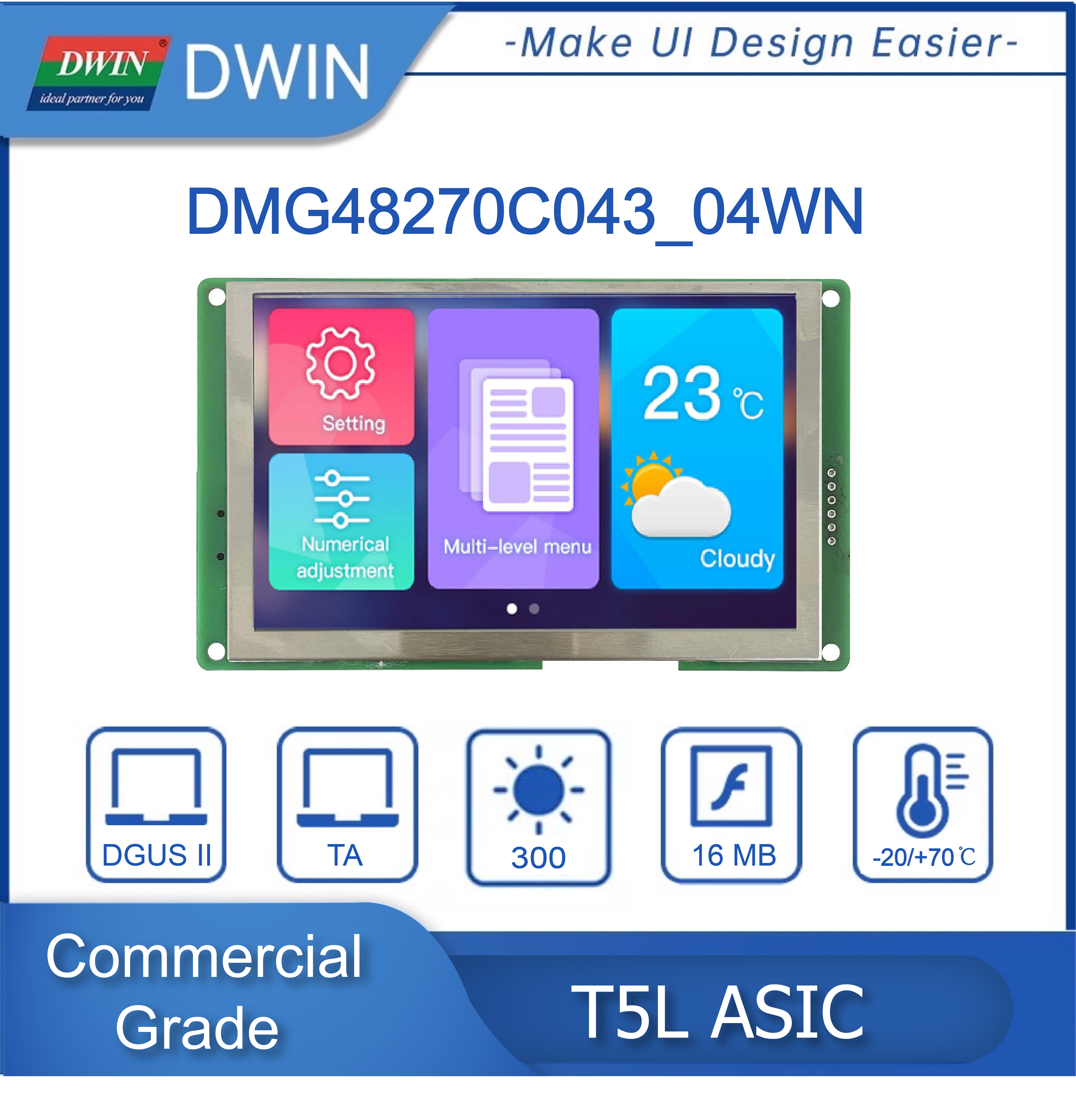 DWIN-Ã‰cran tactile LCD TFT, Ã©cran intelligent HMI, prix bas, offre spÃ©ciale, 4.3 pouces, 480x272 n° 5