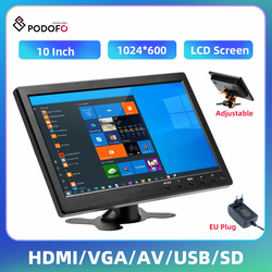 PodoNuremberg-Moniteur LCD HD 10,1 pouces, mini TV et haut-parleur d'ordinateur, HDMI, VGA, Ã©cran d'affichage pour documents, camÃ©ra de recul de voiture, systÃ¨me de sÃ©curitÃ© domestique